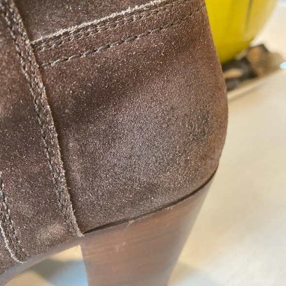 The Car Shoe Prada Suede Tall Boots Perforated - Picture 3 of 9